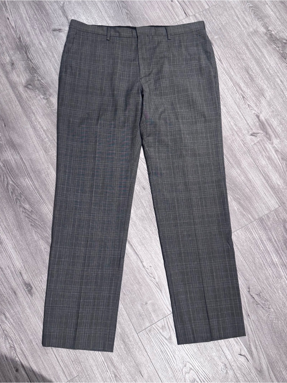 ETRO Gray Plaid Dress Pants